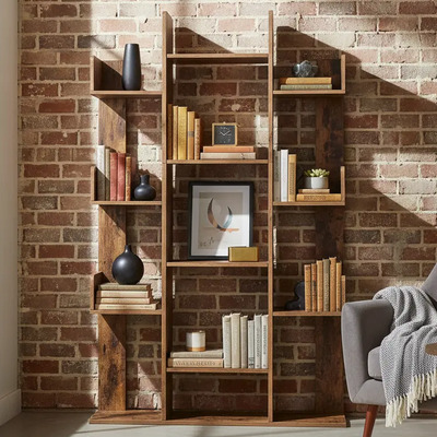 Librería Estantería Vasagle Con 13 Compartimentos Color Marrón | Meses sin interés