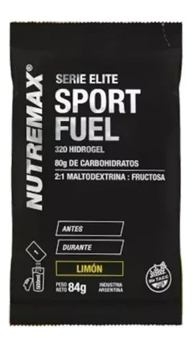 Sobre Sport Fuel (limon) Nutremax - Quick Stop Bikes Sabor Limón