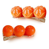 2 Pinzas De Cabello Naranja Mandarina Para Mujeres Y Nias, L