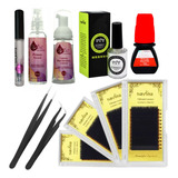 Kit Alongamento Mink 0.10c + Cola Elite 3ml + Pinças Profiss