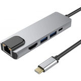 Adaptador Hub Usb C Macbook Pro Usb Tipo C Hdmi Rj45 Nfe