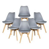 Set 6 Sillas Eames Tulip Asiento Acolchado Minimalista