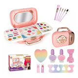 Kit Juego De Maquillaje De Niñas Infantil Lavable Rosa