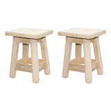 2 Banco Taburete Silla De Pino Natural 45cm Alto