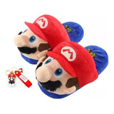 Pantuflas Super Mario Bros Talla 28-34 Con Llavero 