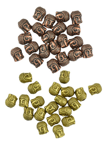40 Peças De Amuletos Em Formato De Cabeça De Buda Para