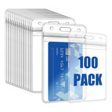 Pack 100 Pvc Transparente Vertical Badge Titulares,