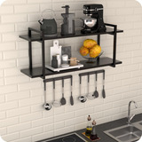 Prateleira Estilo Industrial Cozinha De Parede Gnd Pp 60cm Cor Preto