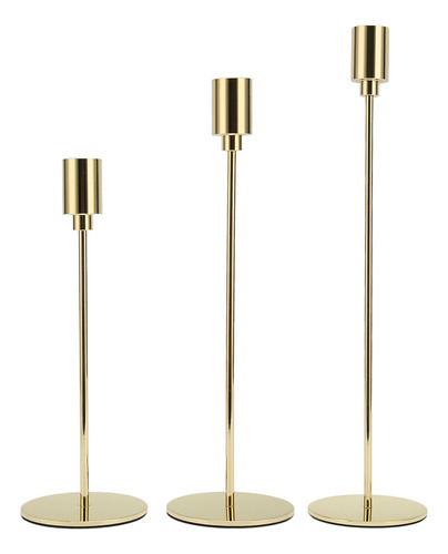 Candelabro De Metal Fino, Hermoso Y Elegante, Dorado