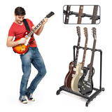 Atril Base Tripie Para 3 Guitarras Stand Bajos Portátil