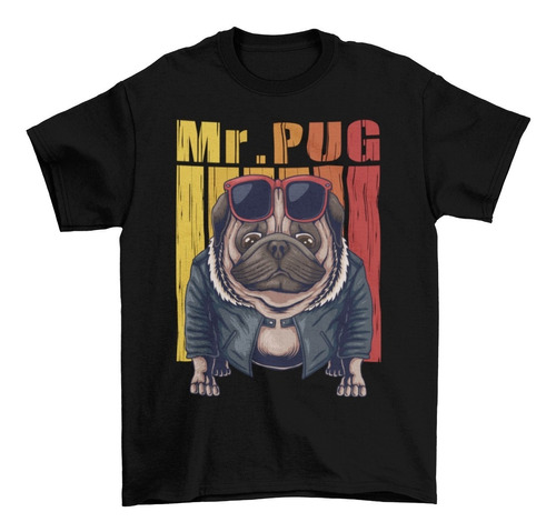 Playera Mr. Pug Rokero Perrito Mascota Dama Caballero Y Niño