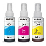 3 Tintas Originales C,m,y  Epson 664 L210/200 Solo Colores
