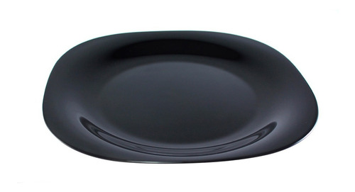 Plato Playo Carine Negro Templado 26 Cm / X 24 Unidades