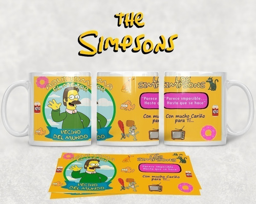 Kit Diseños Plantillas Tazas Los Simpsons Sublimación M5