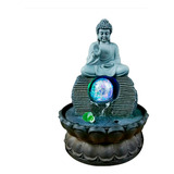 Fonte Cascata Água Resina Decorativa C/ Bomba Buda Meditação