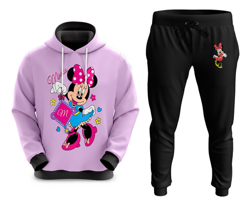 Conjunto De Moletom Sublimado Infantil Desenho Minnie Fofa 