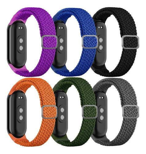 6 Lazos Solitario Trenzados For Xiaomi Mi Band 8 Elástico