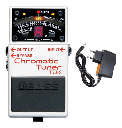 Pedal Boss Tu-3 Afinador Cromático Tuner Tu3 + Fonte