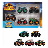 Hot Wheels Monster Trucks 5 Pack Jurassic Word Color Rojo