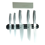 Set Cuchillas De Cocina + Barra Magnética + Piedra De Afilar