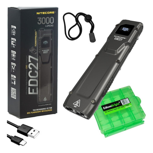 Linterna Led Nitecore Edc27 3000 Lm Usb Recargable, Delgada