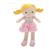 Boneca Pano Infantil Menina Antialérgico Lavável 38 Cm Linda