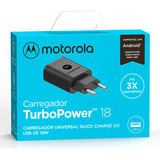 Carregador Turbo Power Motorola 18w Sem Cabo Usb Preto