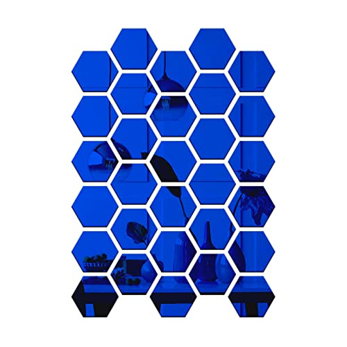 Pegatina De Espejo Hexagonal De 7,3''x6,3''x3,6'', 30 P...