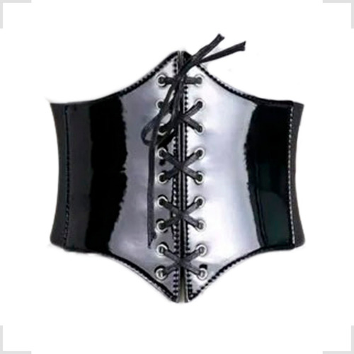 Cinto Corselet Lace Up Ajustável Vinyl Morgan