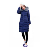 Parka Larga Reversible Mujer  Azul 