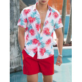 Conjunto Casual Playa Camisa Corta Con Short Para Caballero