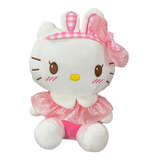 Peluche Hello Kitty Rosa Con Orejas De Conejo 28 Cm