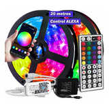 Tira Led Rgb 20m Wifi Led Alexa App+control Remoto