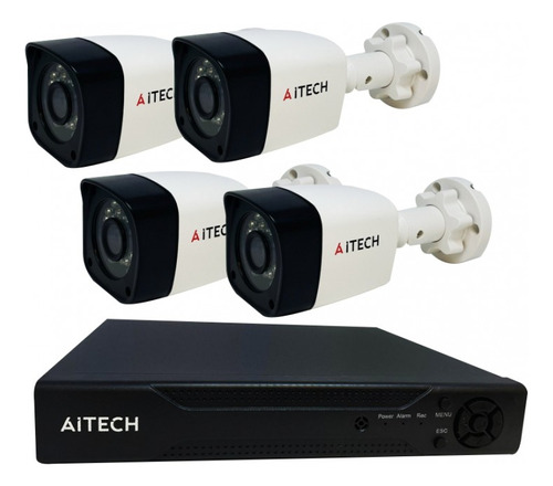 Kit 4 Camaras De Seguridad Ip Aitech Dvr Exterior Full Hd 10