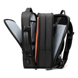 Mochila Para Laptop Avión, Mochila De Viaje Multifuncional Tiktok Antirrobo Impermeable De Negocios Con Carga Usb, Mochila Ampliable De Gran Capacidad