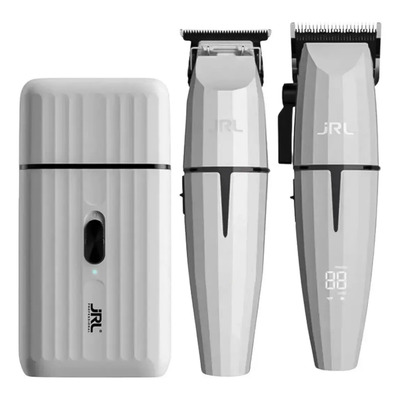Combo Clipper Trimmer Shaver Profesional Jrl Ghost Gh2401-2 Blanco/plateado