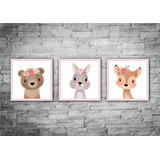 Cuadros Infantiles Animales Nordicos Set Por 3 Unidades