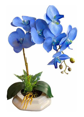 Arranjo De Orquídea Artificial Vaso Porcelana Bege