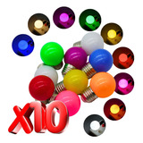 Pack 10 Focos Led Mini Bombilla De Colores E27 Decoración