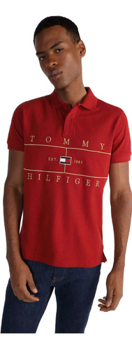 Playera Polo Tommy Hilfiger Original Hombre Regular Fit Rojo