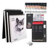 18pcs Set De Cuaderno Dibujo O Papel Para Acuarelacon Lápiz