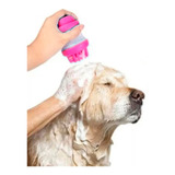 Escova Silicone Banho Porta Shampoo Sabonete Massageador Pet