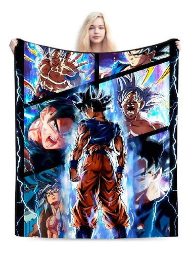 Cobija Goku Ultra Instinto 160cm X 180cm Sin Ovejero