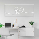 Cuadro Corazon Minimalista Pared - Mdf - 100x42