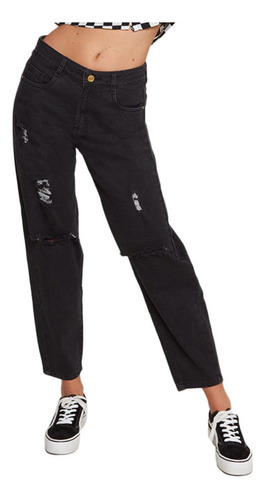 Jeans Mujer Mom 1648 Negro Paradise Jeans