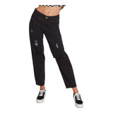 Jeans Mujer Mom 1648 Negro Paradise Jeans