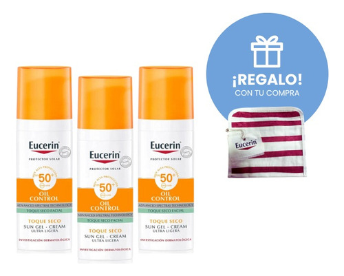 Eucerin Solar Combo X3 Gel Creme Oil Control 50+ Toque Seco