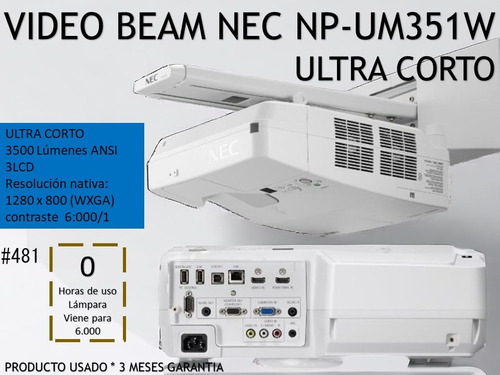 Video Beam Nec Np-um351w Ultra Corto