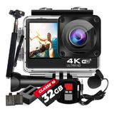 Câmera Action 4k Estabilizador + 32gb + Bateria + Carregador