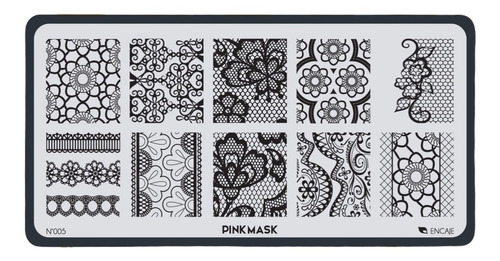 Placa Stamping Pink Mask #5 Encaje
